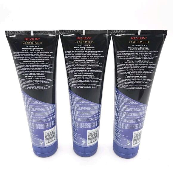 Lot Of 3 Revlon Colorsilk Bold Black 1 ColorStay Moisturizing Shampoo 8.45 fl oz - Picture 2 of 2